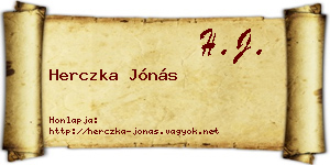 Herczka Jónás névjegykártya